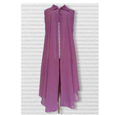 Outer Ceruty Lengan Pendek / Long Cardigan Panjang / Model kancing / Premium - Purple