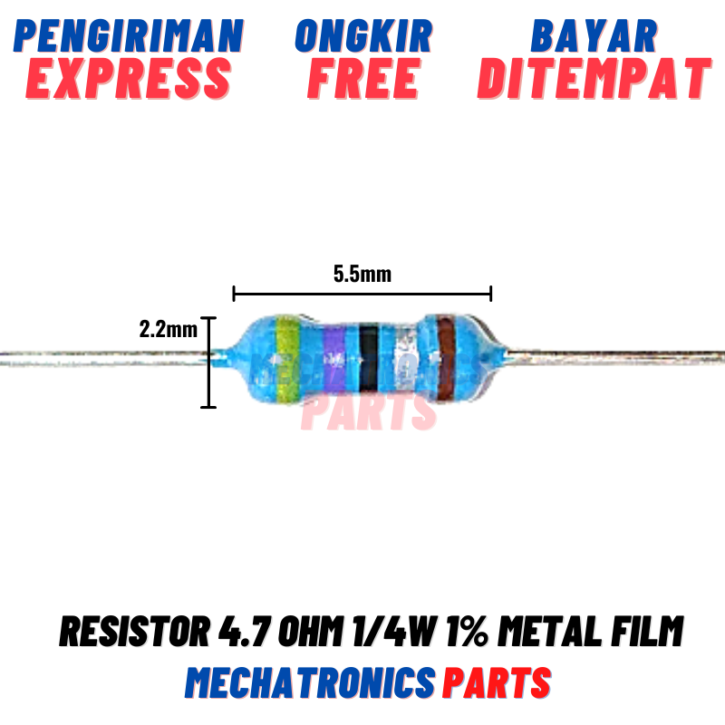 RESISTOR 4.7 4.7R 4.7OHM 1/4W 1% METAL FILM