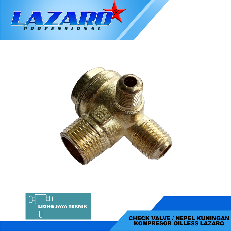 Check Valve / Nepel Kuningan Kompresor Oiless LAZARO