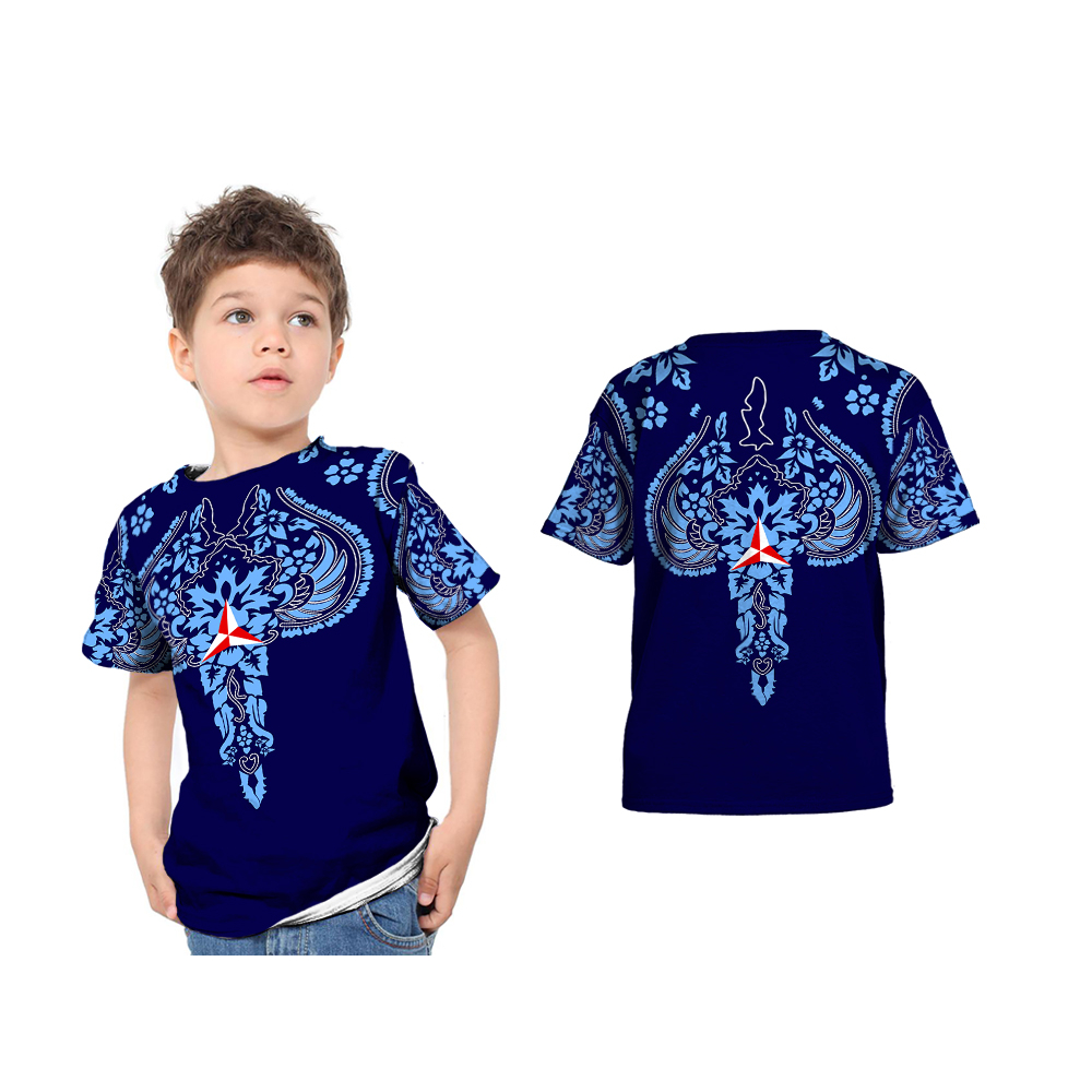 BajuArmy - Kaos Demokrat Batik Anak Unisex Full Print