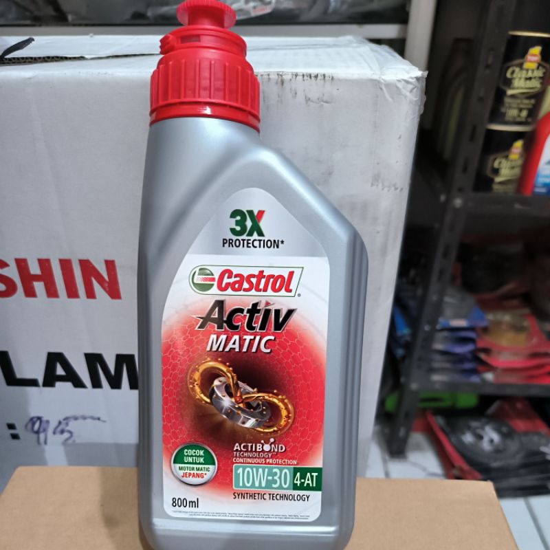 OLI CASTROL ACTIV MATIC (KEMASAN BARU) 08L SAE 10W-30 API SL JASO MB OLI SCOOTER MATIC JEPANG ORIGINAL CASTROL