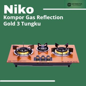 NIKO Kompor Tanam Reflection Gold Series 3 Tungku Kaca Bergaransi