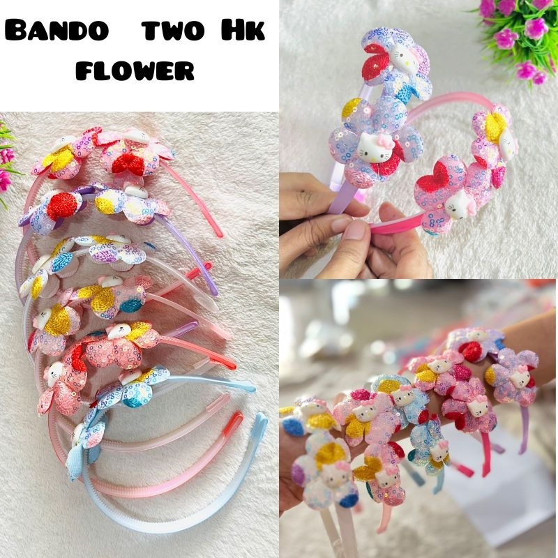 Bando Anak Cewek Perempuan Bandana Lucu karakter kekinian pita kartun hellokitty bulu bunga Aksesoris rambut terbaru