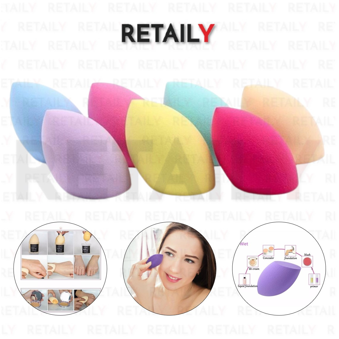 Retaily Beauty Sponge Blender Teardrop Spons Blender Make Up Telur