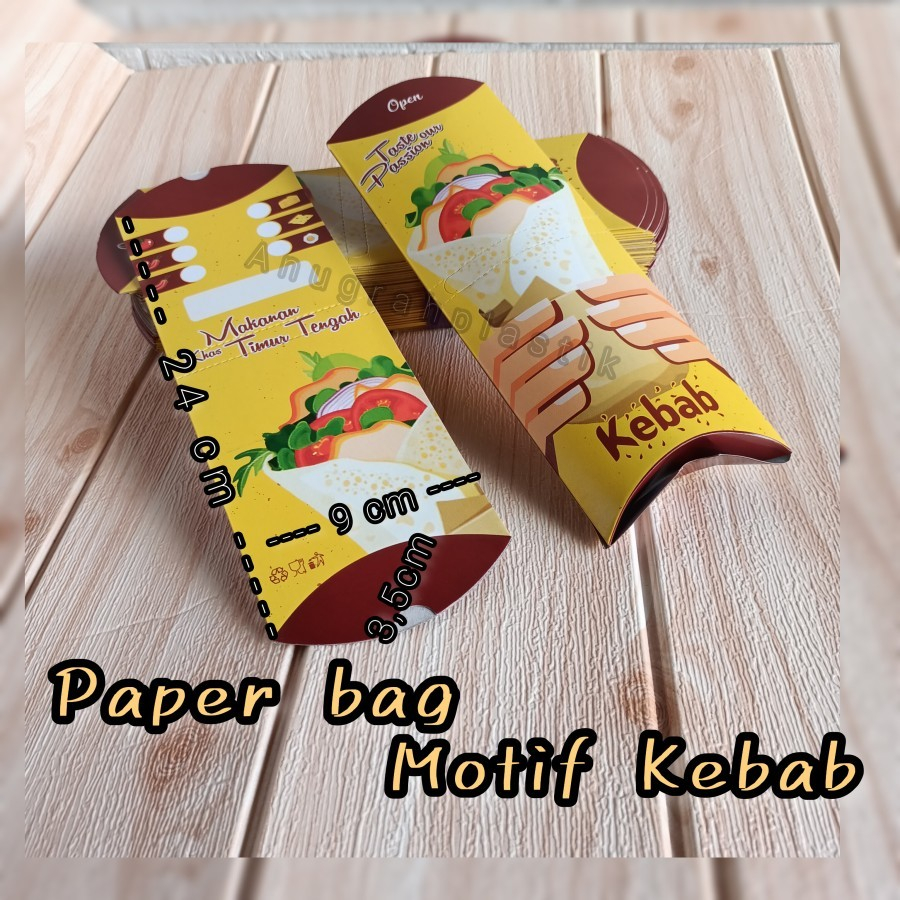 

Paper Bag Kebab Motif / Kantong Kertas Panjang Motif Kebab PER 10 PCS