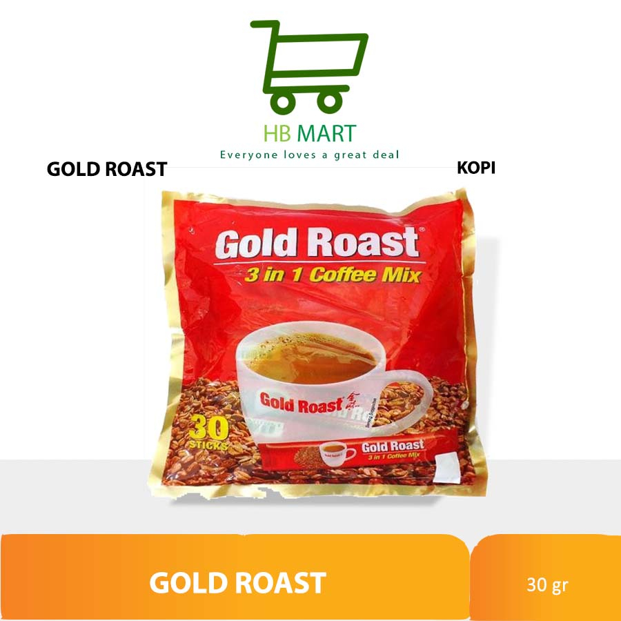 

GOLD ROAST COFFEE MIX 30 PCS/SERBUK MINUMAN KOPI SEDUH INSTAN 3 IN 1/INSTANT COFFEEMIX/GOLDROAST KOPI GULA / GOLD ROAST 3-IN-1 INSTANT COFFEE MIX 30'S 600GR