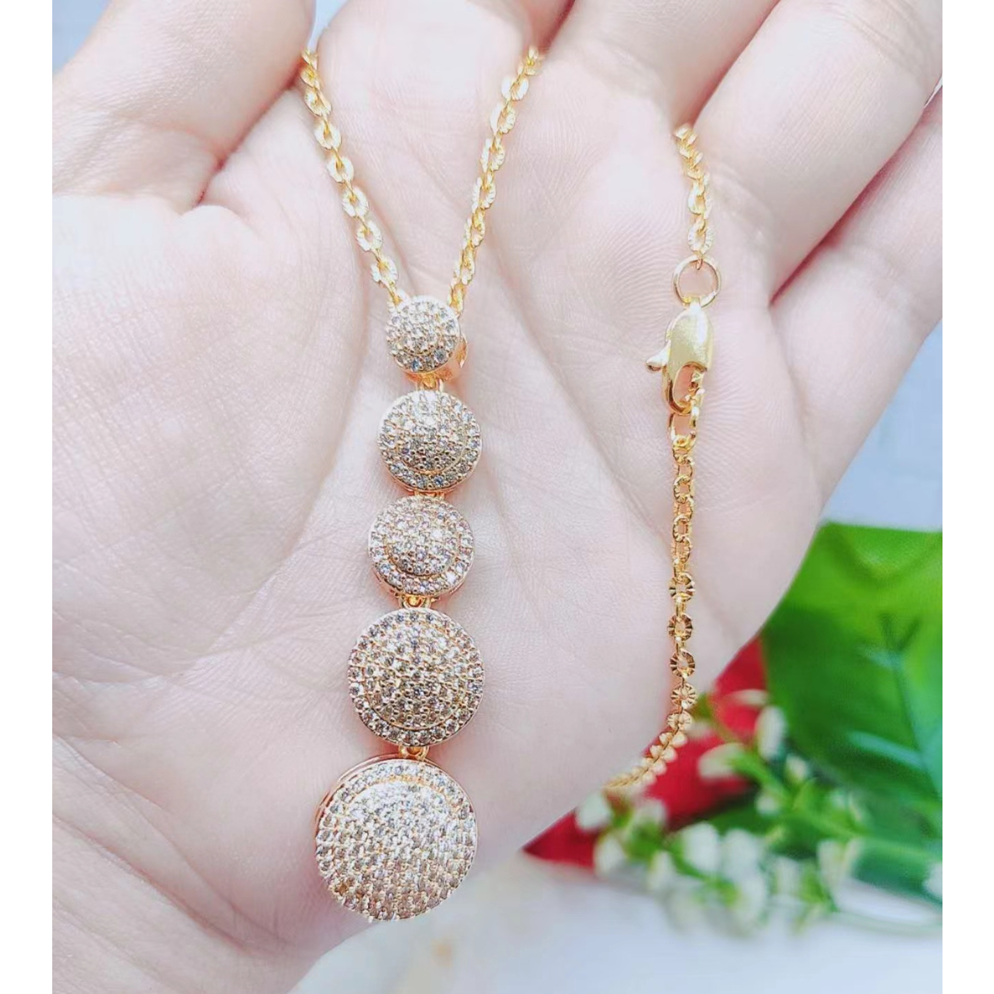 Kalung Xuping Permata Full Lapis Emas Perhiasan Fashion R110