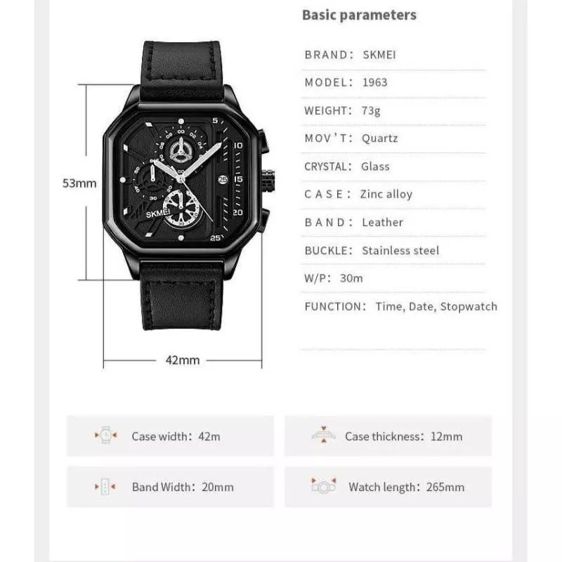 Jam tangan pria  skmei 1963 Chronograph  sk 1963 original