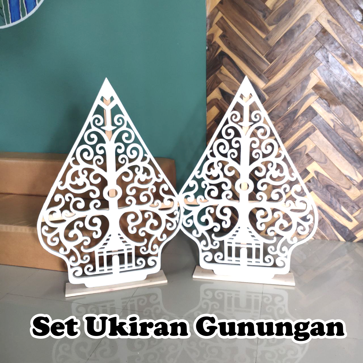 Dekorasi Gunungan Wayang Tinggi 100cm Siap Tayang Set Ukiran Dekorasi Gunungan Ukir Kayon Dekor Spon