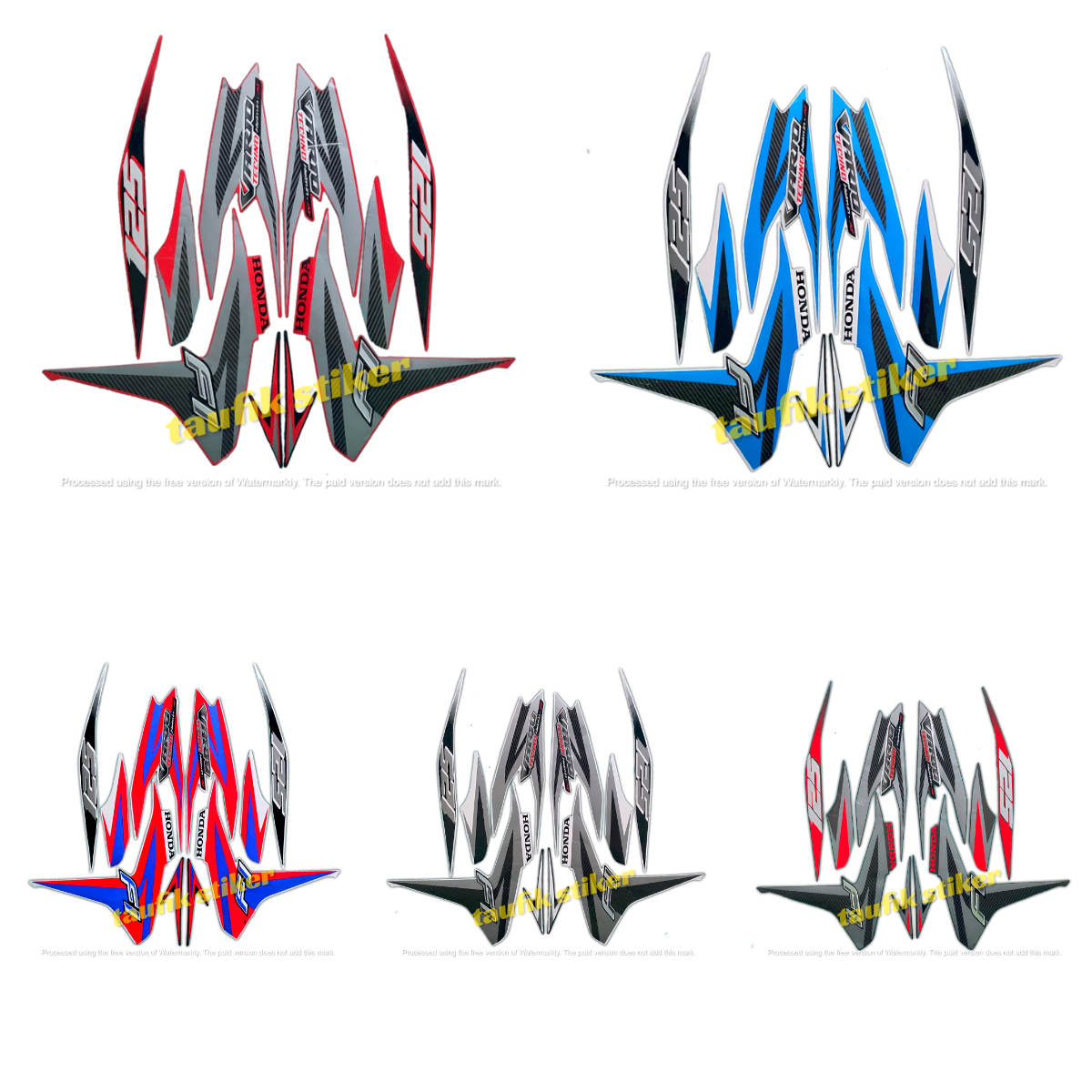 STRIPING LIS BODY MOTOR HONDA VARIO TECHNO 125 FI 2013 SEPASANG STANDAR FULL SET