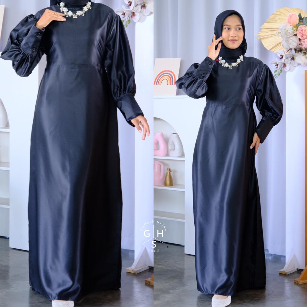 (AMD) GAMIS JEJE ATASAN WANITA TALI SERUT DRESS SATIN SILK