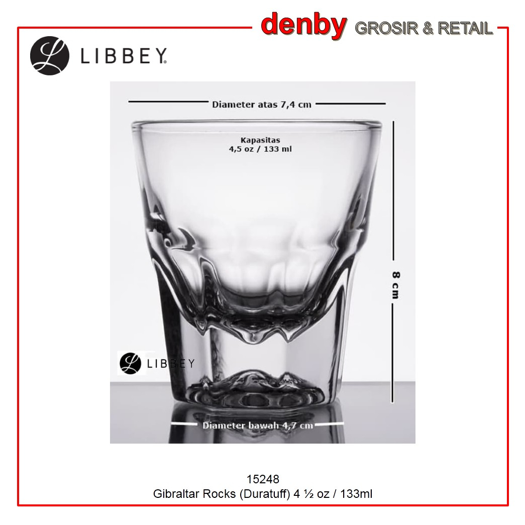 DENBY HOME Libbey Gelas 15248 Gibraltar Glass Jus Teh 133ml