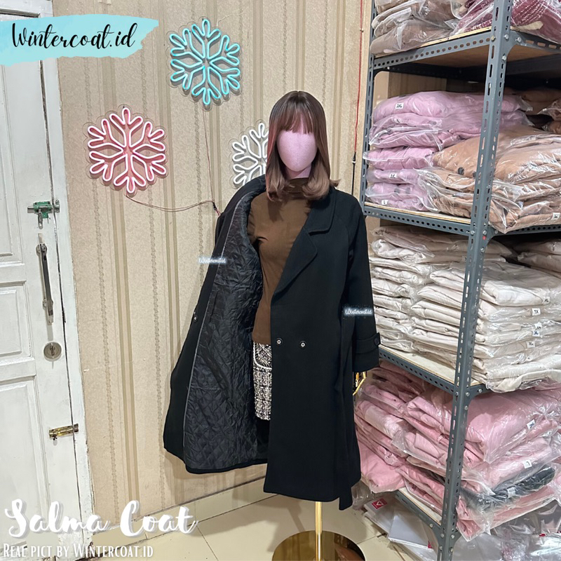 Wool coat long premium import salma big size oversized mantel panjang jacket wanita jaket cewek woman winter autumn