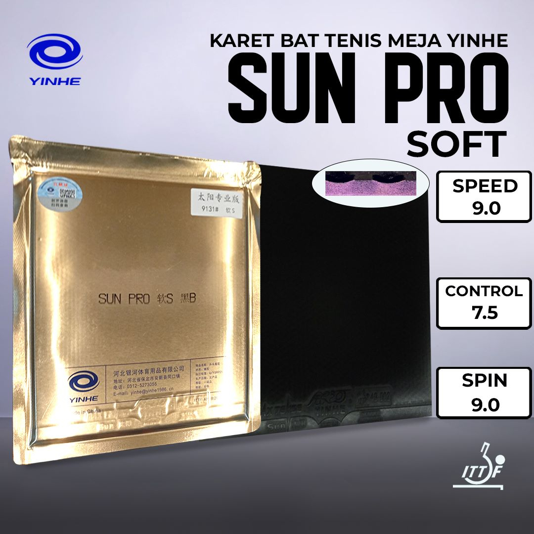 Karet Bat Tenis Meja Pingpong Yinhe Sun Pro Soft