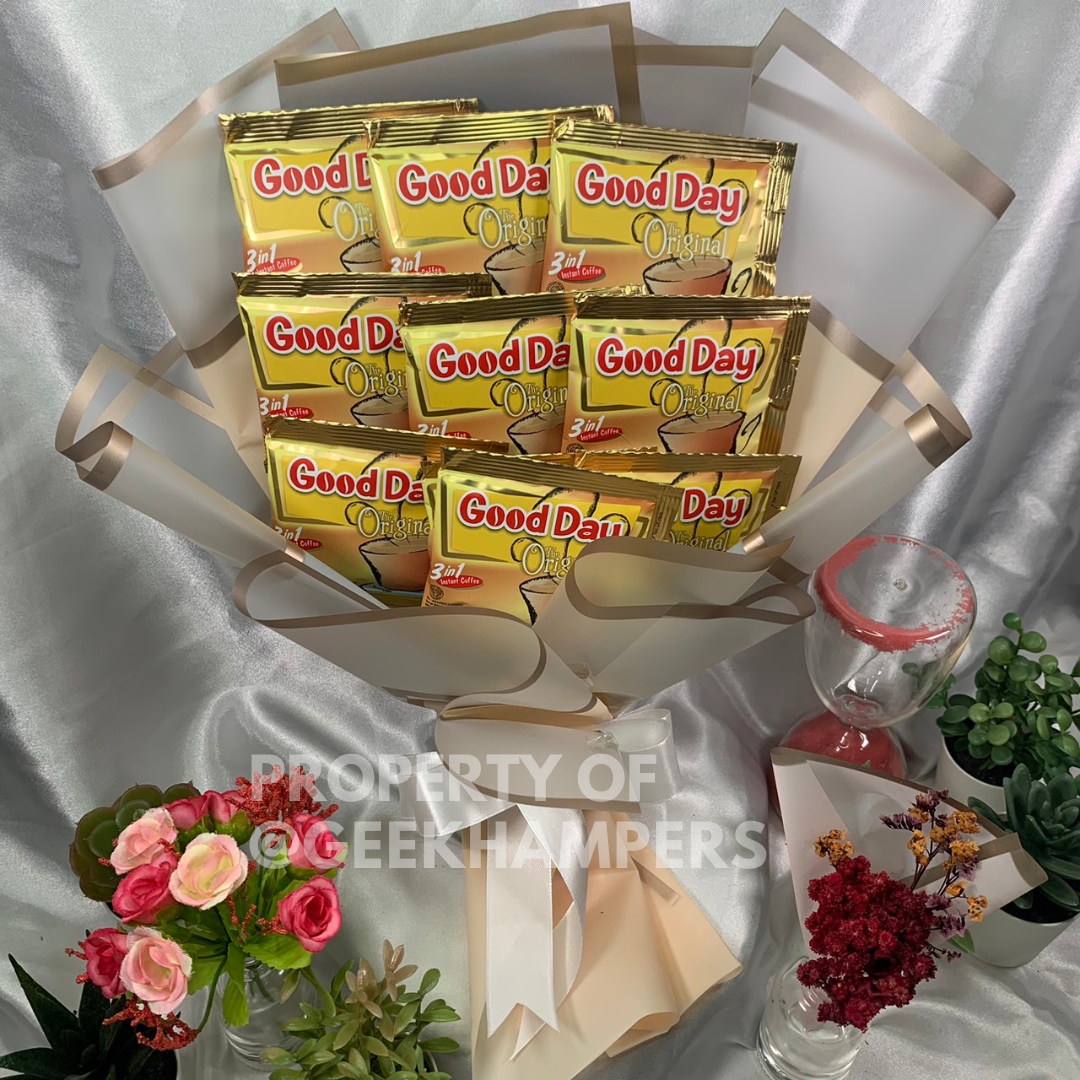 

Mini Buket Bouquet Bucket Kopi Good Day Original Murah Kado Hadiah Ulang Tahun Wisuda Sidang Kelulusan Snack Murah Banget