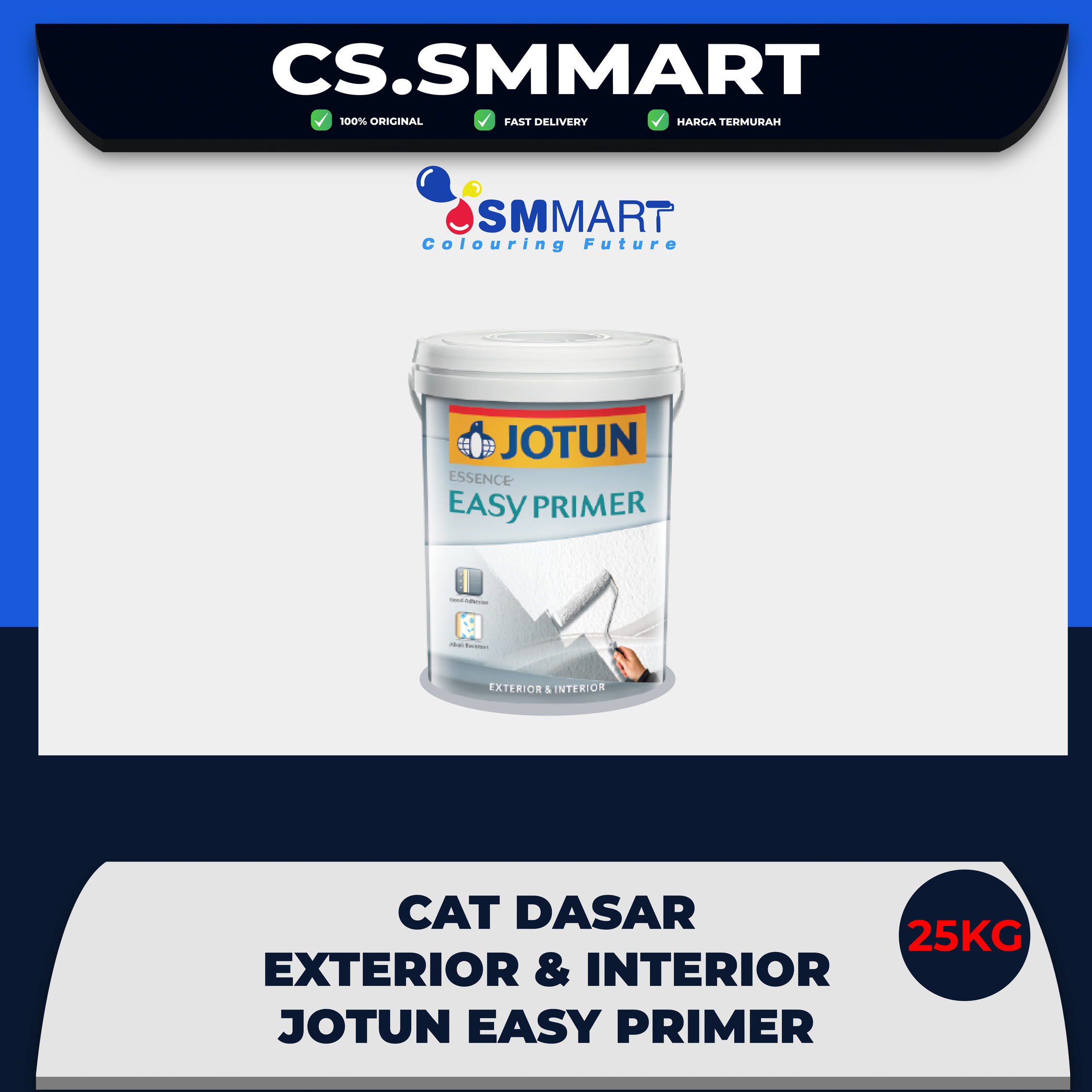 Cat Dasar Tembok Exterior &amp; Interior JOTUN EASY PRIMER PUTIH 25 KG