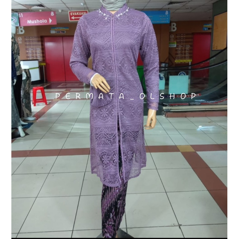 RELAPICT Setelan Kebaya Brukat Busui Payet / Kebaya Tunik Modern / Kebaya Kurung / Kebaya Pesta / Kebaya Kondangan