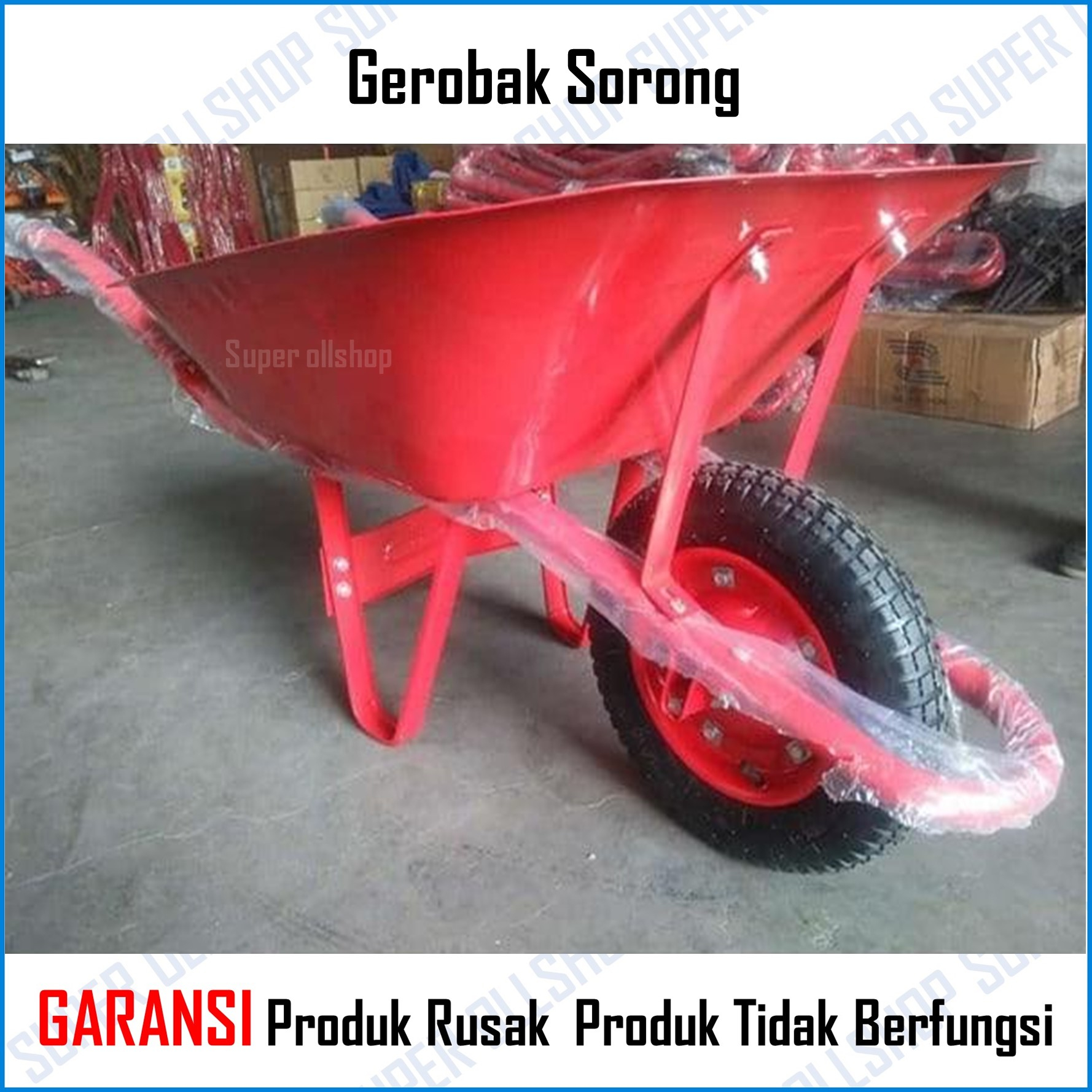 Grobak Roda Ban Hidup / Gerobak Sorong Ekonomis / Gerobak Pasir / Angkong Troli Murah / Wheelbarrow Gerobak Dorong