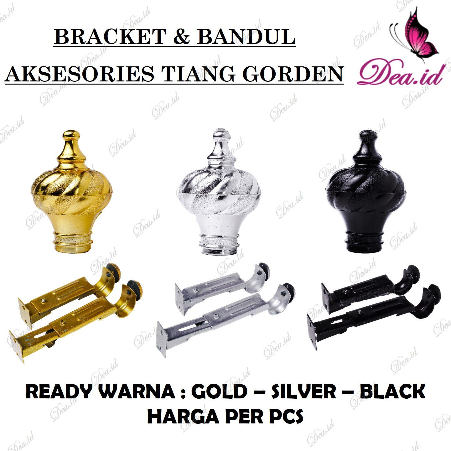 [DEASHOP] AKSESORIES GORDEN ENDCUP BANDUL MAHKOTA PRINCESS BRACKET BRAKET EROPA PENYANGGA KAKI BATANG TIANG GORDEN