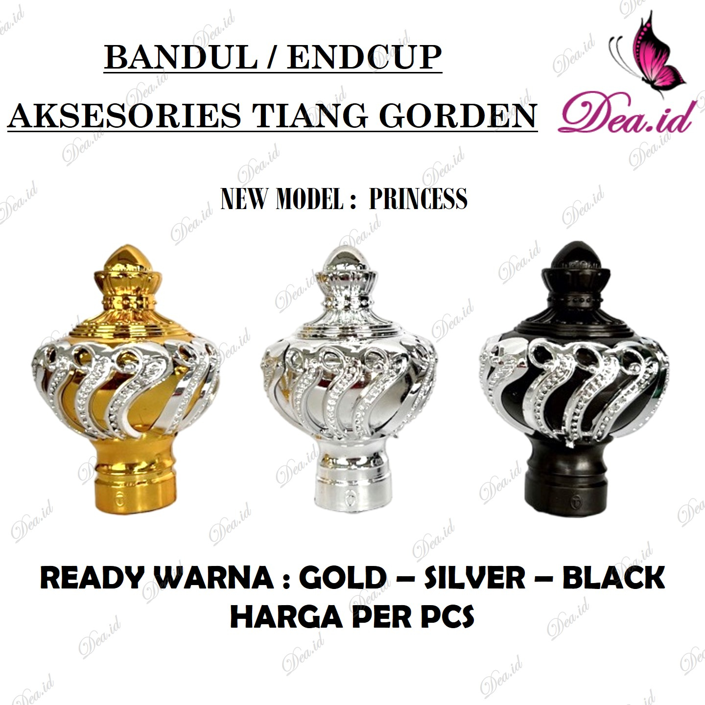 [DEASHOP] AKSESORIES GORDEN ENDCUP BANDUL MAHKOTA PRINCESS BRACKET BRAKET EROPA PENYANGGA KAKI BATANG TIANG GORDEN