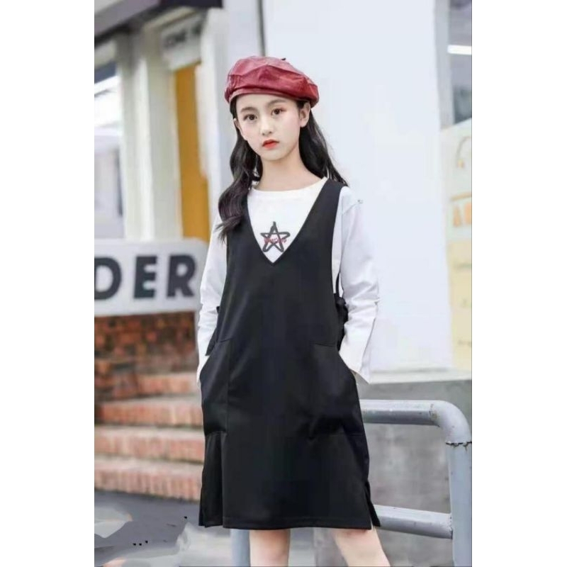dress 2in1 overall rok anak bintang