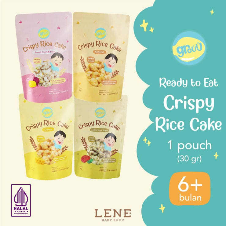 Grouu Crispy Rice Cake - Cemilan Bayi &amp; Anak / Snack MPASI