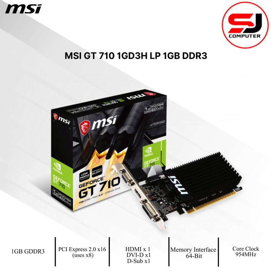 MSI GT 710 1GB DDR3 LP - MSI GT710 1GD3H LP