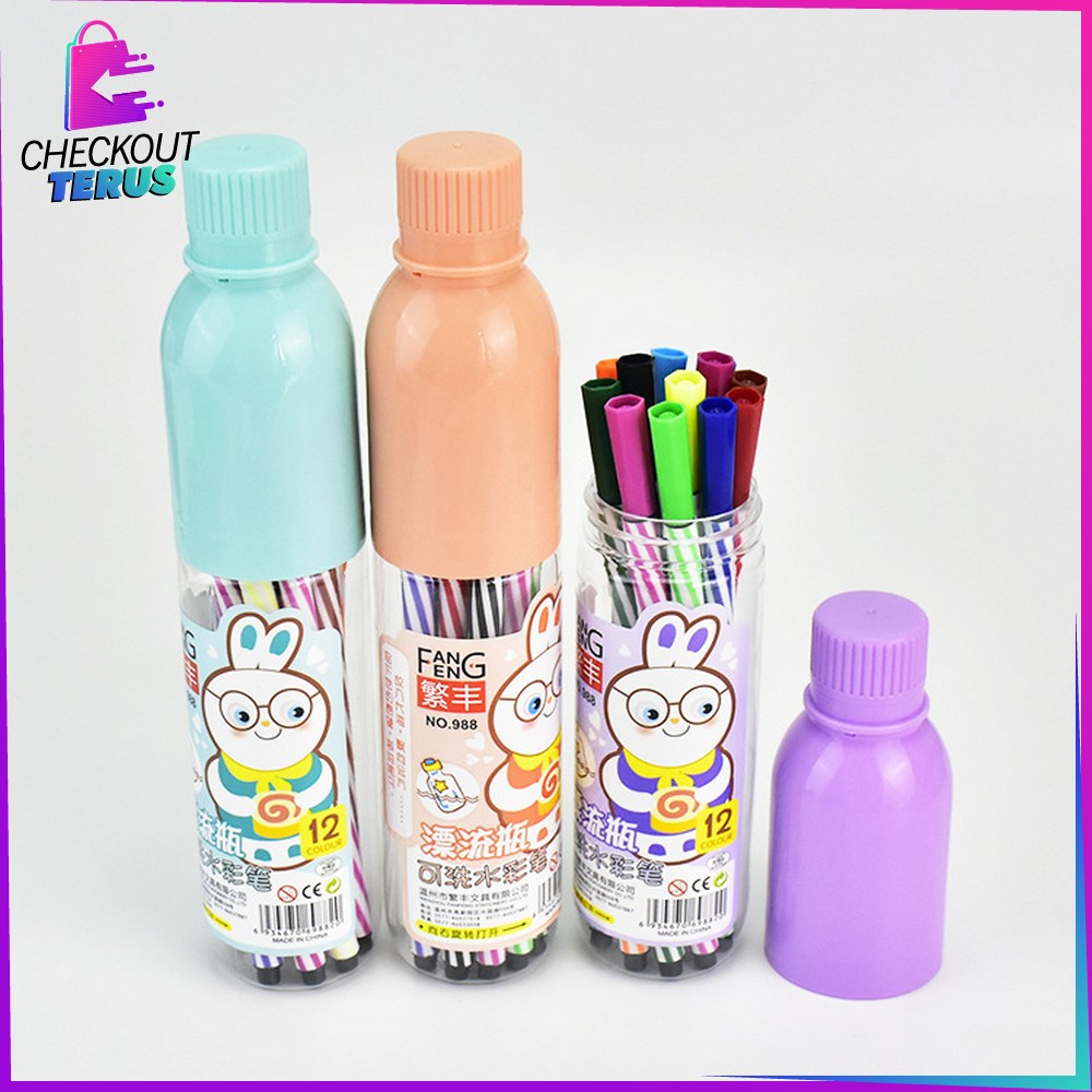 CT A63 Spidol Warna Warni Set Marker Pen Spidol Warna Alat Tulis Anak Menggambar Kuas Kerajinan Sekolah Spidol Marker Warna