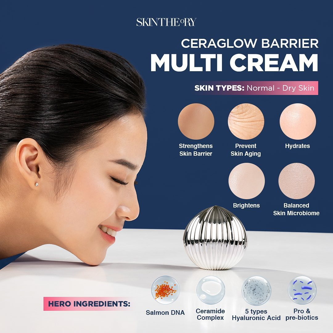 SKINTHEORY Cera Multi Cream Moisturizer Ceraglow Cerablemish Barrier Cream Skin Theory