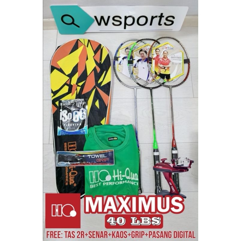 Raket Badminton HiQua MAXIMUS 40LBS Speed Ultimate Power Original