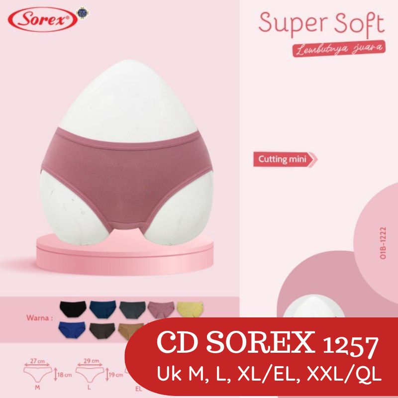 Rc Sorex [Paket Hemat isi 6 pcs Gratis Ongkir] Cd celana dalam 1239/1257 bahan katun