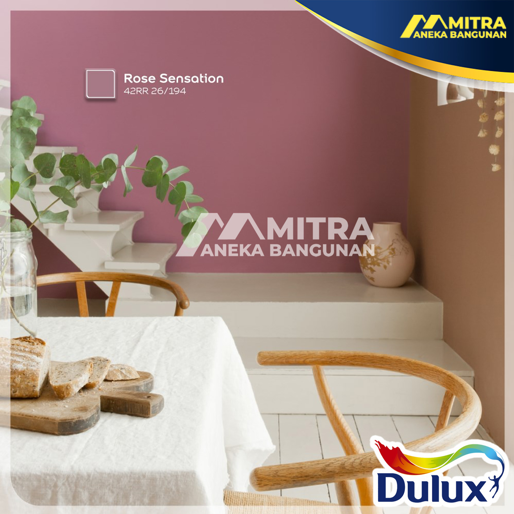 CAT TEMBOK DULUX ROSE SENSATION 42RR 26/194 / DULUX INTERIOR EKSTERIOR DUSTY PINK