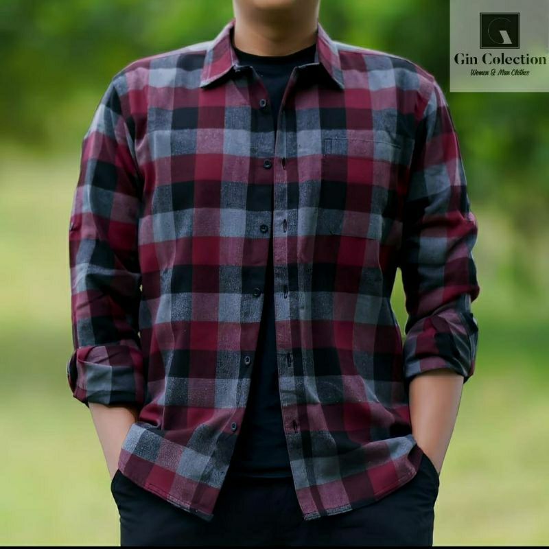 Kemeja Flanel Pria Motif Kotak Kotak BestSeller Kualitas Premium Terbaik