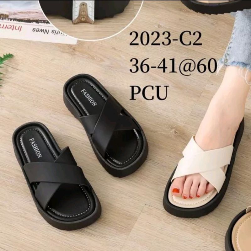 Sandal Import wanita Sandal wanita ban2 Selop perempuan hits trendy Sendal BION