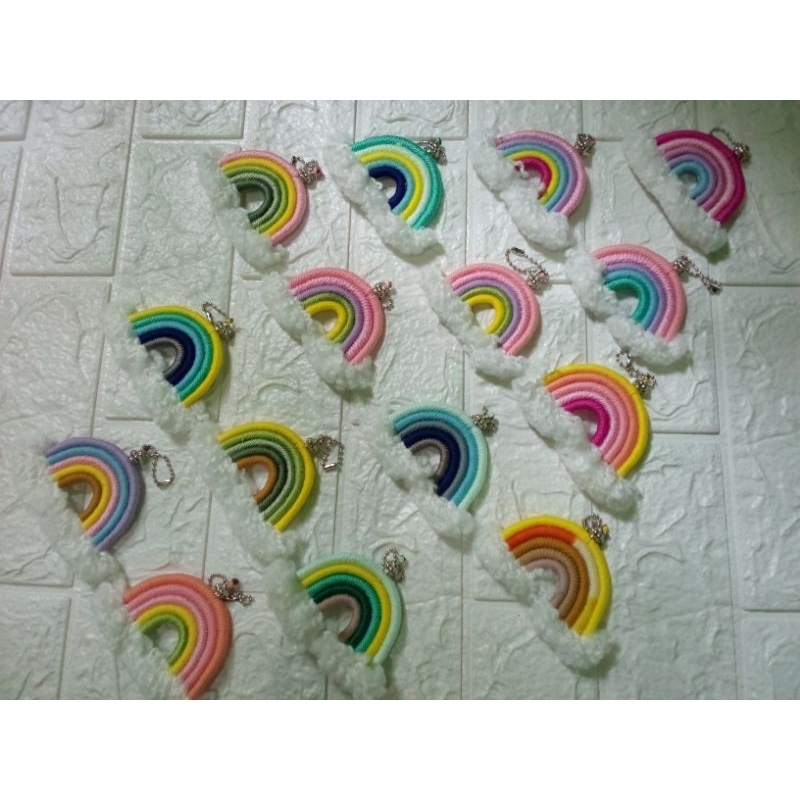Gantungan pelangi/macrame rainbow/gantungan tas