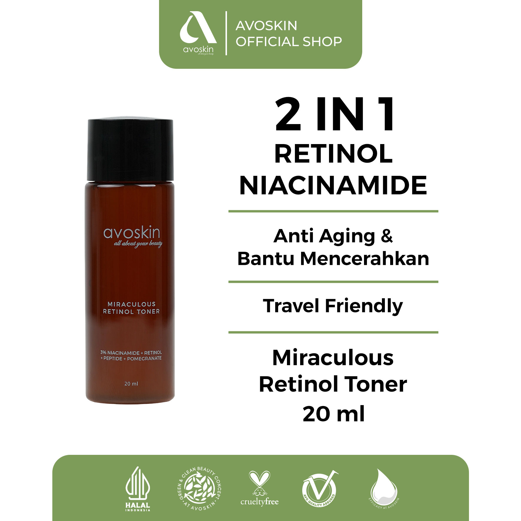 Avoskin Miraculous Retinol Toner 20ml