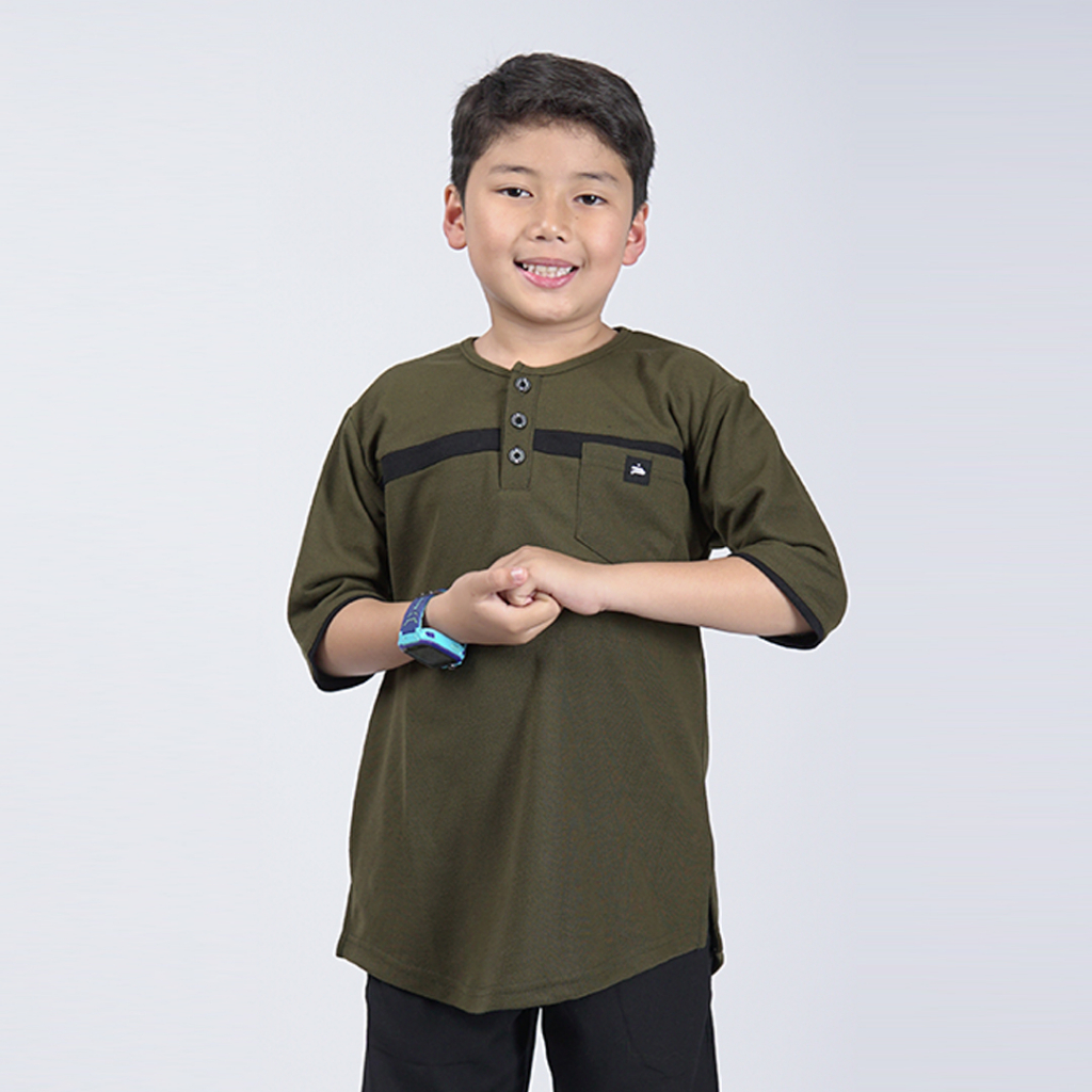 KHOIRUMMAH - Koko Kurta Umair | Koko Anak Army | Baju Koko Anak Laki Laki Army | Koko Kaos Muslim An