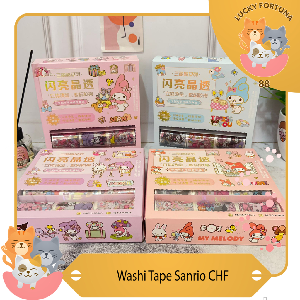 

Washi Tape Sanrio CHF 1 Box isi 12 Pcs Hello Kitty Washi Tape 12 Pcs Washi Tape Sanrio Sanrio Washi Tape 1 box Sanrio Washi Tape set Sanrio Washi Tape bundle