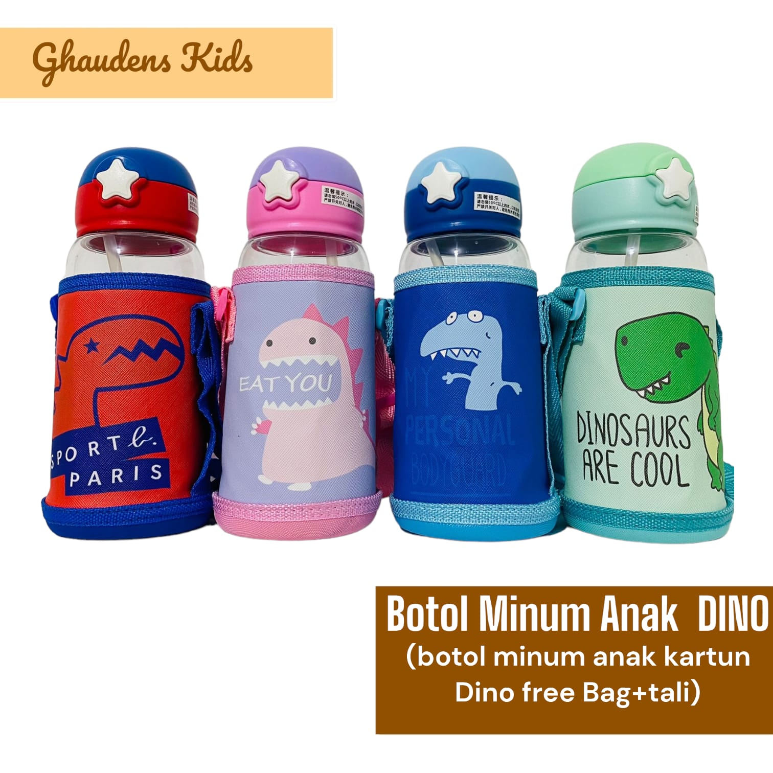 Botol Minum Sedotan Anak Lucu Karakter Model D1NO 700ML