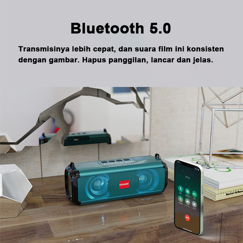 [BISA COD] Speaker Bluetooth Wireless With Belt Portable Stereo Music Speaker Original 100% Waterproof Speaker Bluetooth Super Bass