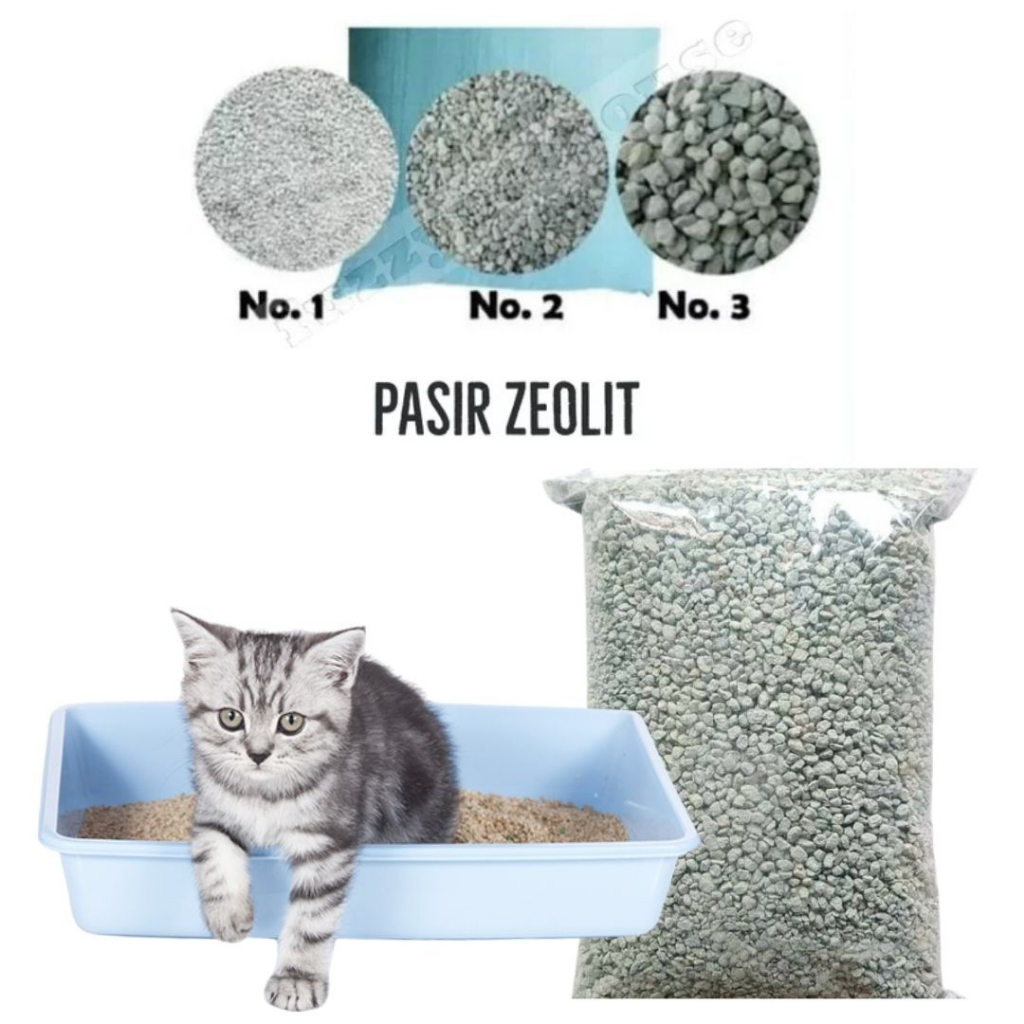 Pasir Kucing Zeolit 800gram Penghilang Bau No 2 FEFARM