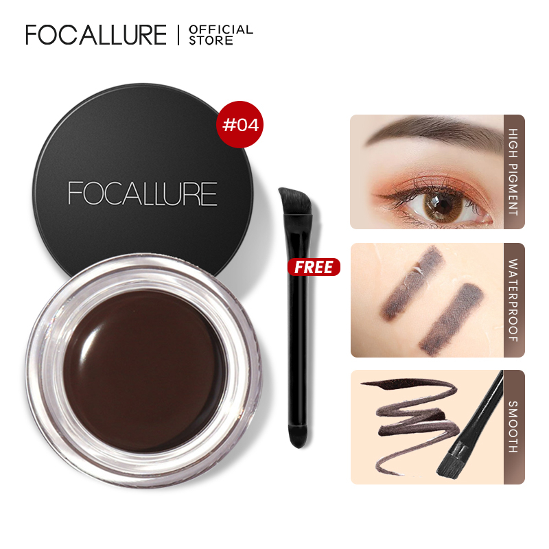 FOCALLURE Waterproof Eyebrow Cream Longlasting Eyebrow Gel Eyebrow Makeup Pensil Alis Sikat Alis Tahan Air Tahan Lama Tahan Lama