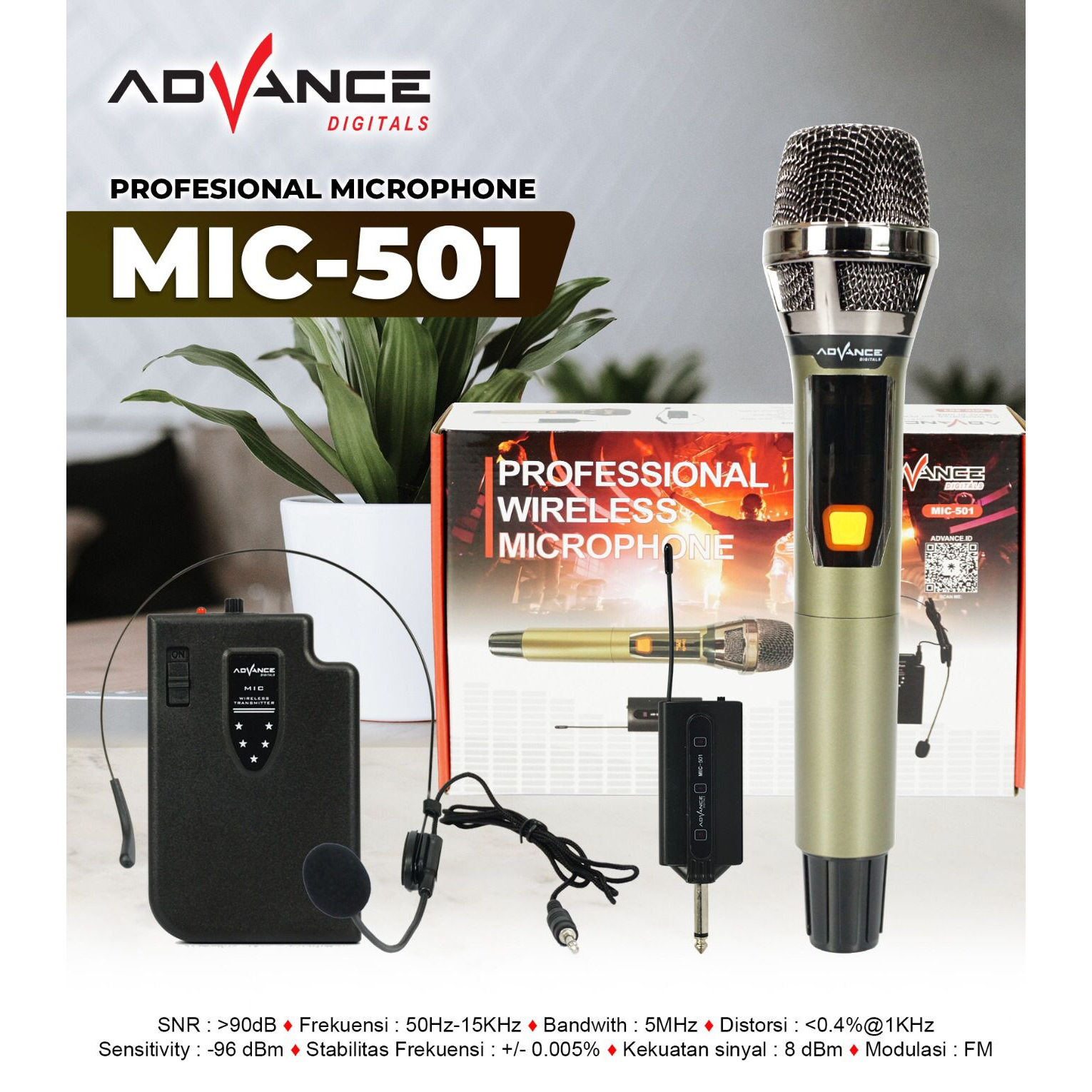 Mikrofon Advance MIC 501 Microphone Mic Call Center Customer Service Karoke Mic Dancer Panggung Mic Clip On Mic Bando