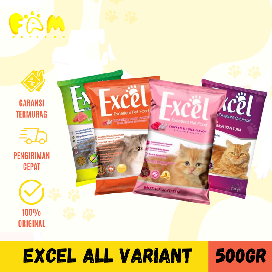 EXCEL FRESHPACK 500Gr Makanan kucing Adult - Hijau Bentuk Donat