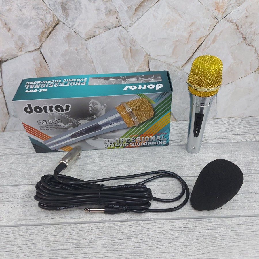 Microphone Kabel Dorras Mic Label Dorras DS-909 DS909 DS 909 Original COCOK BUAT KARAOKEAN DI RUMAH