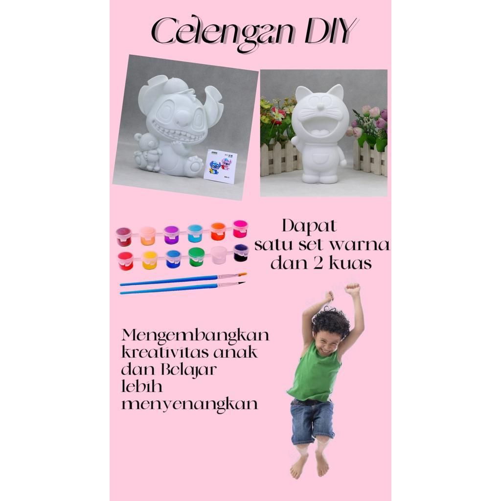 Paket Mewarnai Celengan Karakter / Celengan DIY Edukasi