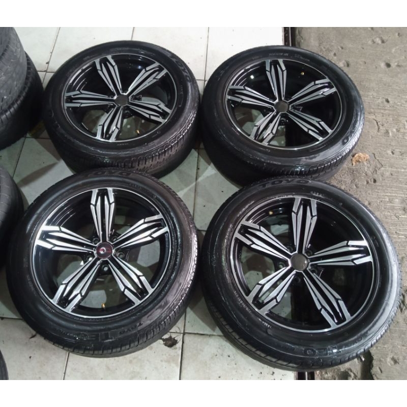 Velg mobil Bekas HSR Merkin Ring 17 Pcd 5x114 + Ban Bonus 225 55 R17 Buat Inova Camry Terios Rush Xp