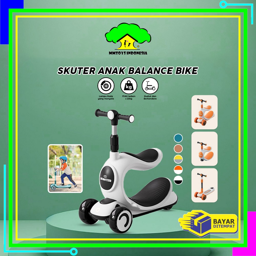 MI-M191 Scooter Anak 3 IN 1 Mainan Dorongan Anak / Otoped Skuter Anak Roda 3 / Kursi Goyang Anak