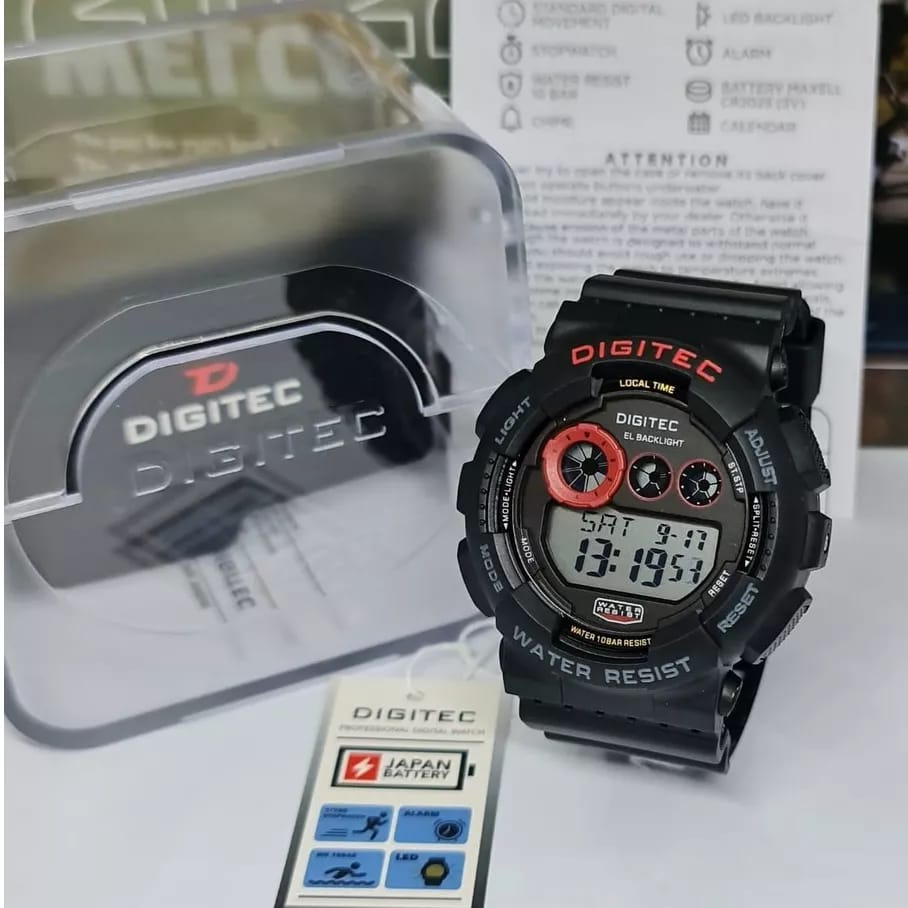 JAM TANGAN DIGITEC ORIGINAL DUAL TIME DIGITAL ANALOG WATER RESISTANT