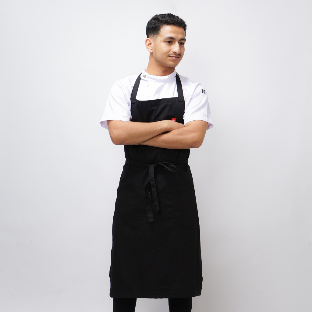 FK - Maggio Chef Apron Celemek Hitam Unisex Barista Waiter Approne Masak Koki Cheff